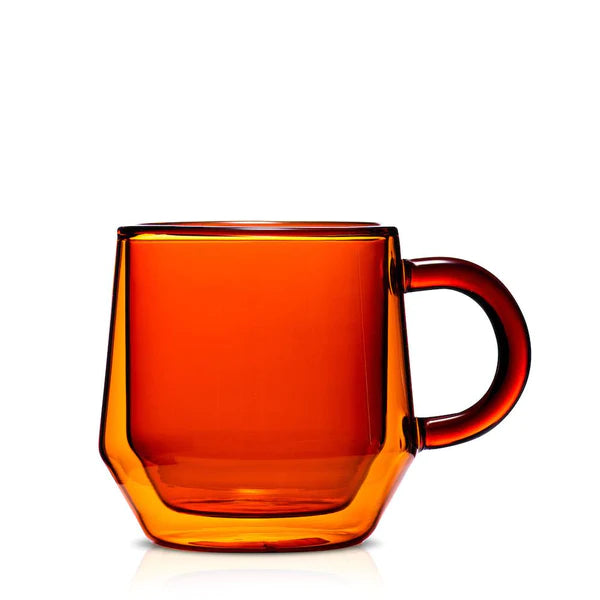 2pcs Set Double Wall Glass Coffee Cup With Handle, Insulated Coffee Mug,  Borosilicate Glass Cup